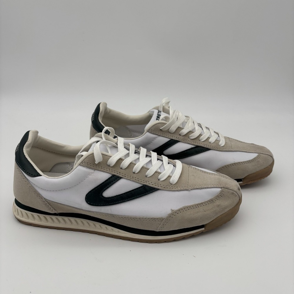 Tretorn White, Beige & Black Retro Runner Sneakers